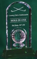 Crystal Arch with Golf Ball on Green Crystal Base