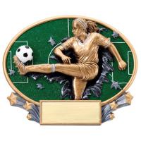 3D Blast Thru Female Soccer Trophy