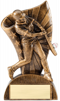 Baseball Trophy with Flag Backdrop
