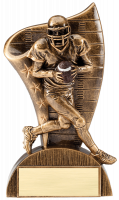 Football Trophy with Flag Backdrop